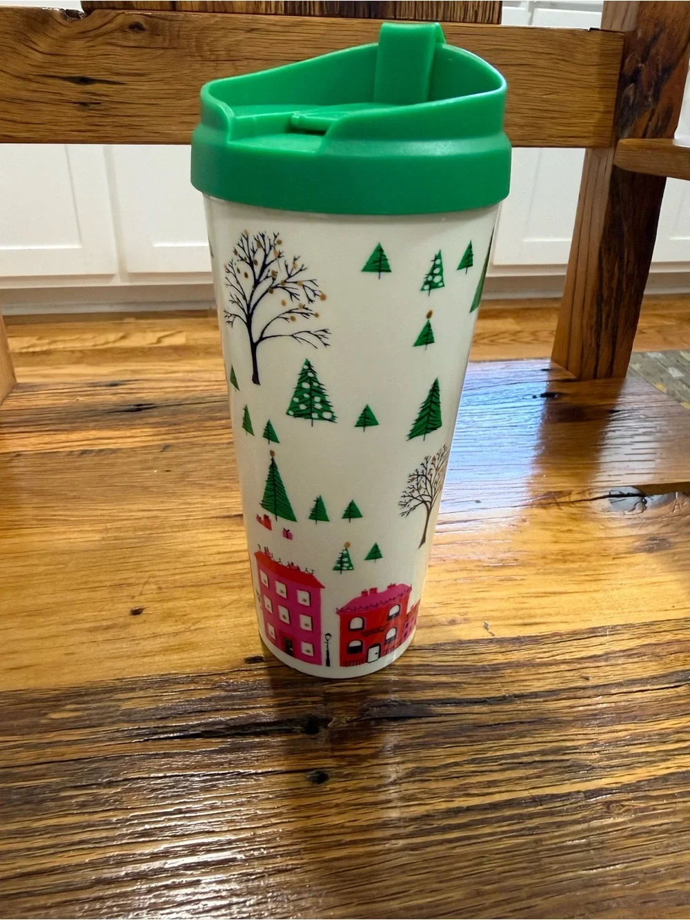 Kate Spade New York Christmas Travel Tumbler with Green Lid